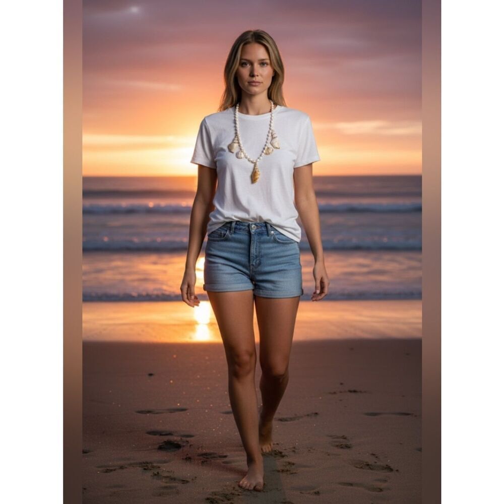 Pearl and Gold Shell Statement Necklace  with matching bracelet Beach Bride - Picture 13 of 14